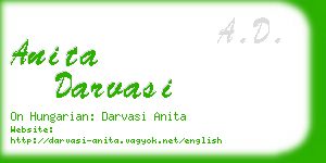 anita darvasi business card